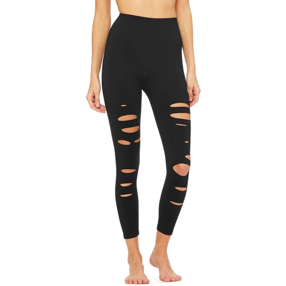 ALO YOGA high-waist, ripped,warrior leggings